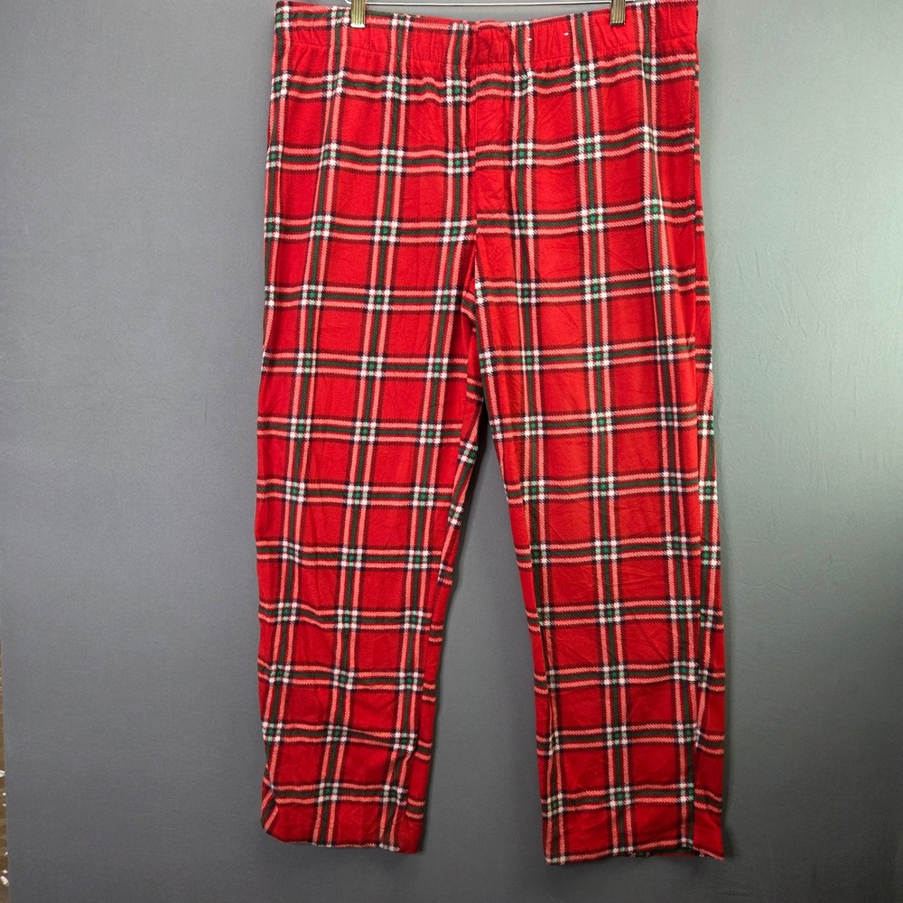 Wondershop Pajama Pants Mens XL Red Plaid Fleece Holiday Sleepwear 3494